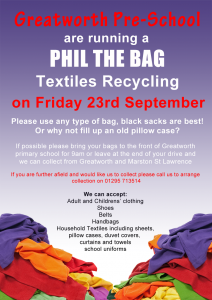 Phil the Bag - Recycling collection @ Greatworth Pre-School